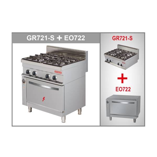 Masina de gatit cu 4 arzatoare gaz si cuptor electric (2)